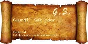 Gyuró Sándor névjegykártya