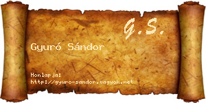 Gyuró Sándor névjegykártya