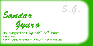 sandor gyuro business card